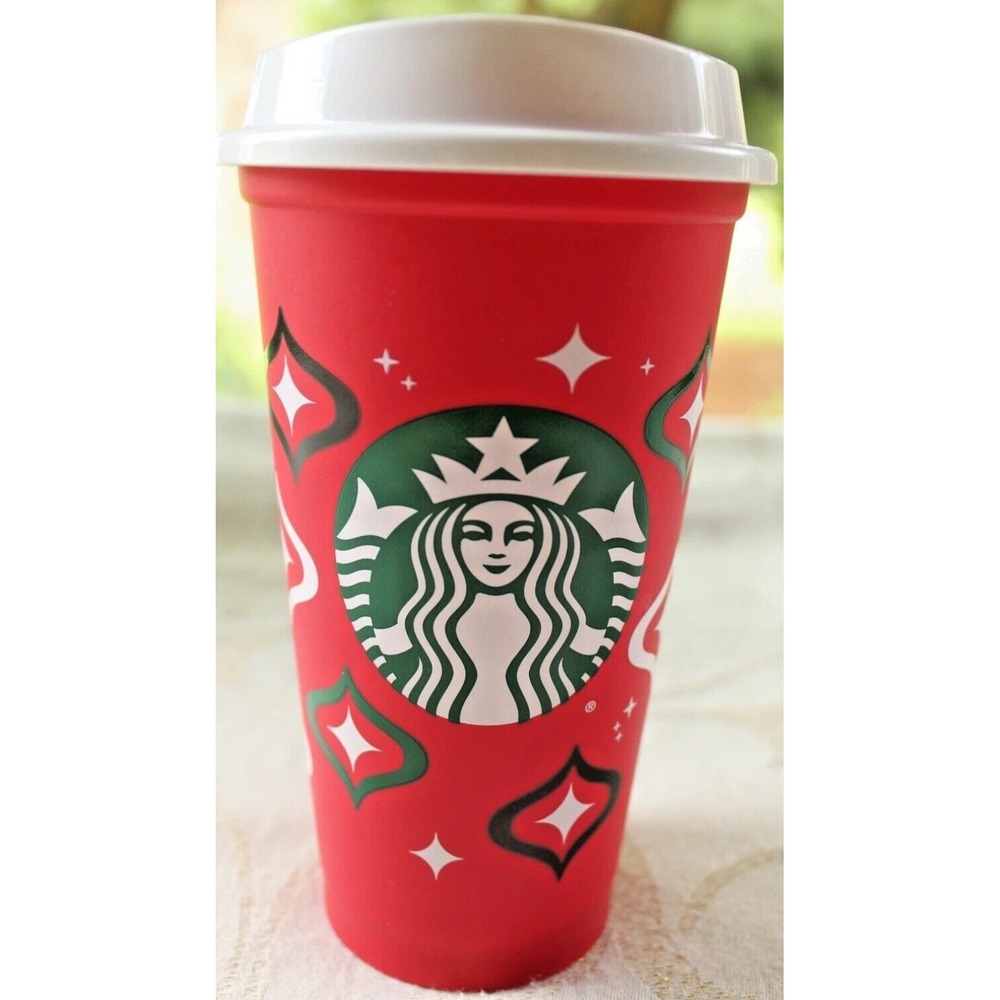 Starbucks Christmas Holiday Reusable 16 Oz. Plastic Cup Lid BPA Free Tumbler NEW